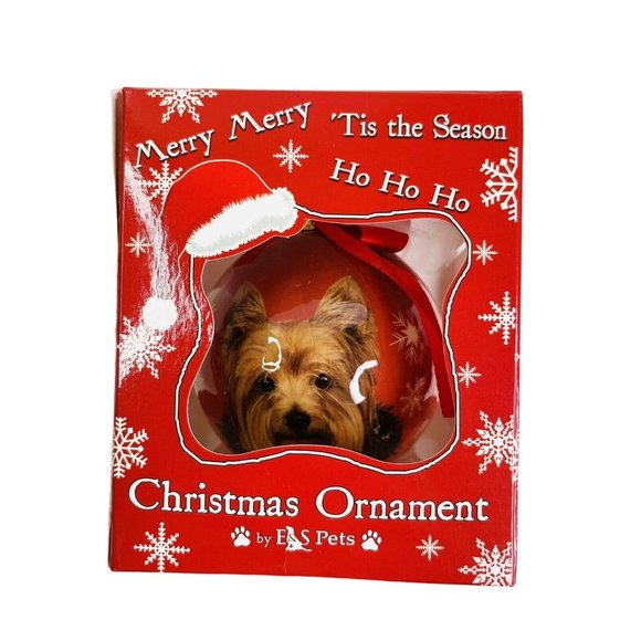 Yorkie Dog Christmas Ornament Yorkshire Terrier by E&S Pets CBO-46 NEW NIB - Picture 5 of 5